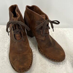 Unstructured by Clark's Brown Leather Lace-Up‎ Ankle Boots Size 8M